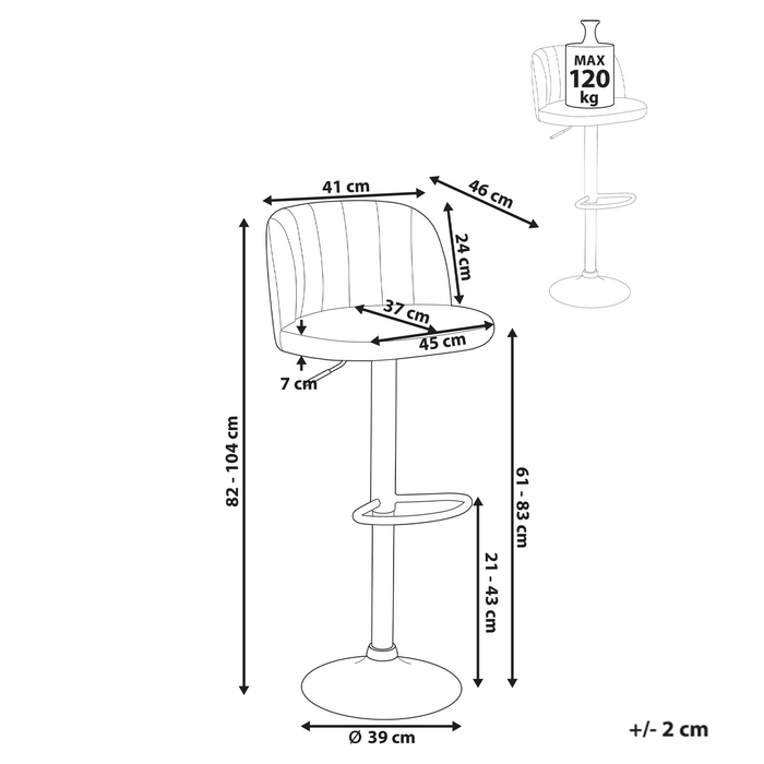 Beliani - VLORE - Barkruk set van 2 - Goudbruin - Kunstleer