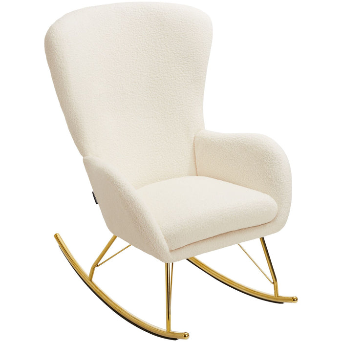 tectake® Schommelstoel Swing met stalen glijders en dikke bekleding