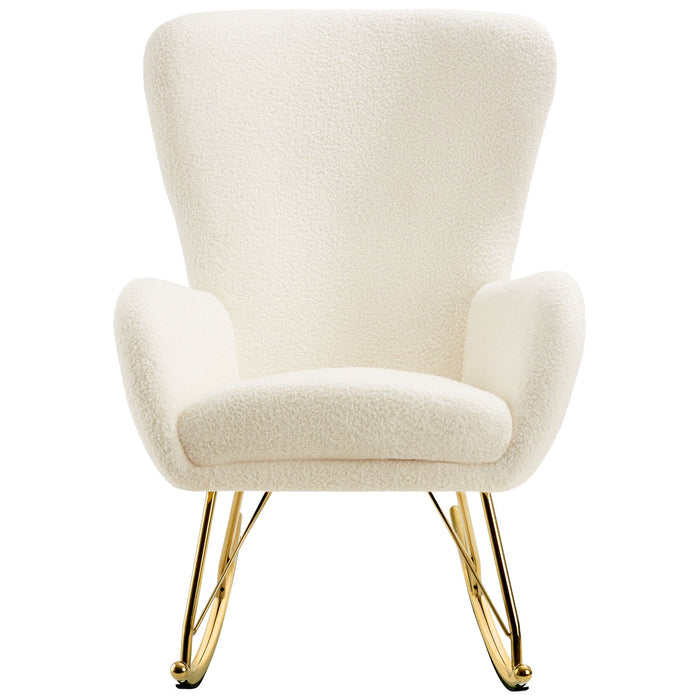 tectake® Schommelstoel Swing met stalen glijders en dikke bekleding