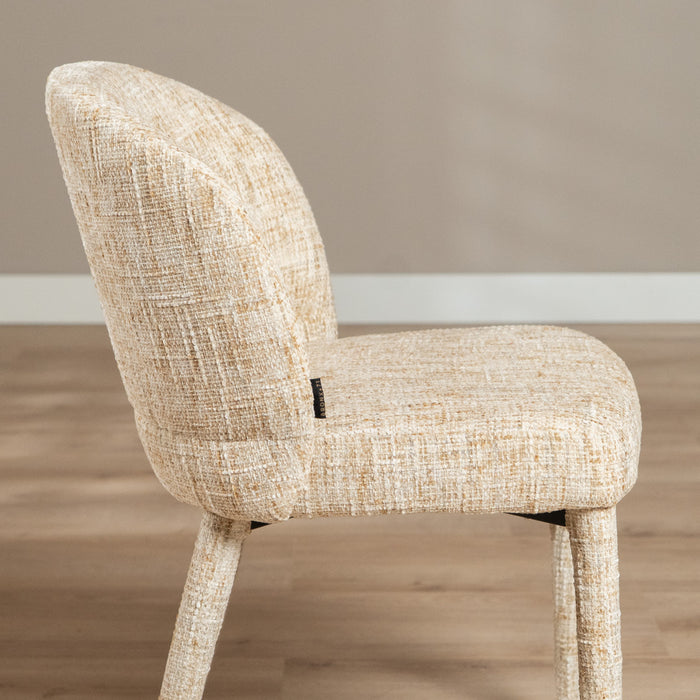 Bronx71 Eetkamerstoel Charlie chenille beige