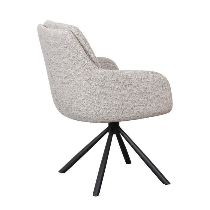 Eetkamerstoel Genk - Grijs - Textiel - 59x88x63cm (BxHxD)