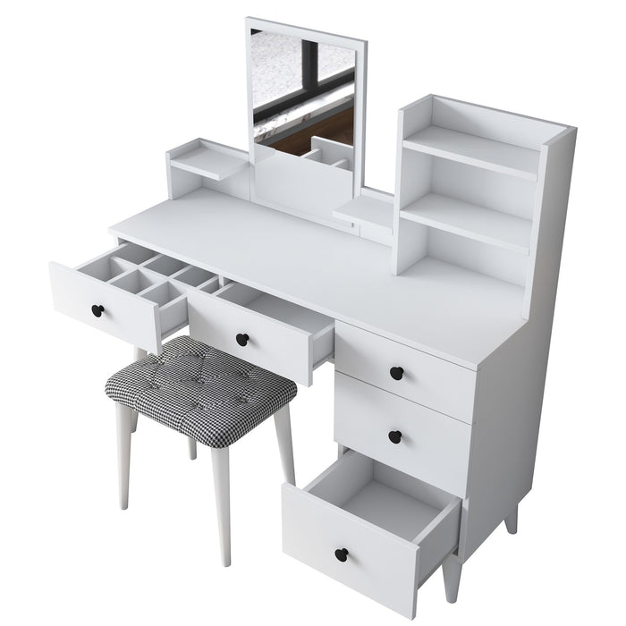 Giga Meubel - Make-up Tafel - 112cm - Incl. Kruk - Bulon