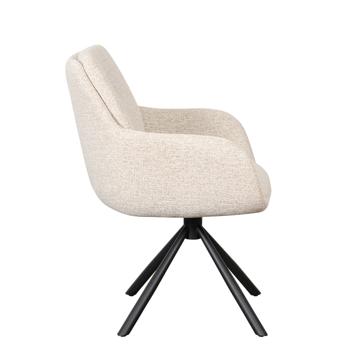 Eetkamerstoel Genk - Wit|Beige|Creme - Textiel