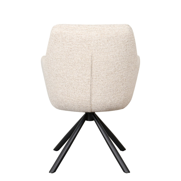 Eetkamerstoel Genk - Wit|Beige|Creme - Textiel