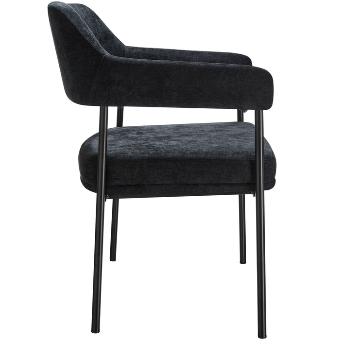 tectake® Eetkamerstoel Doé, gestoffeerd, stalen poten - Set van 6