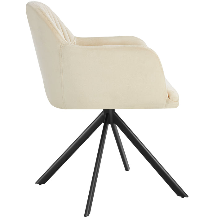 tectake® Lona fluwelen draaistoel met dikke vulling - Set van 6