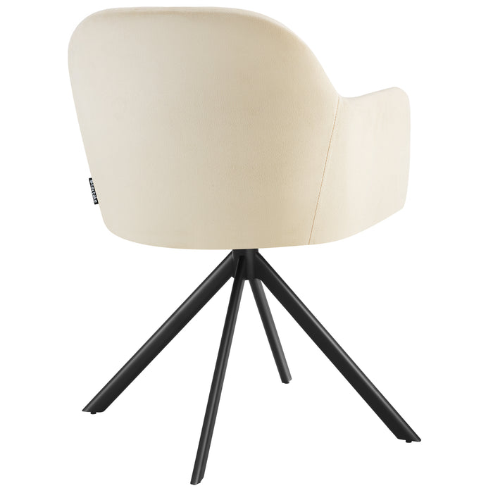 tectake® Lona fluwelen draaistoel met dikke vulling - Set van 6