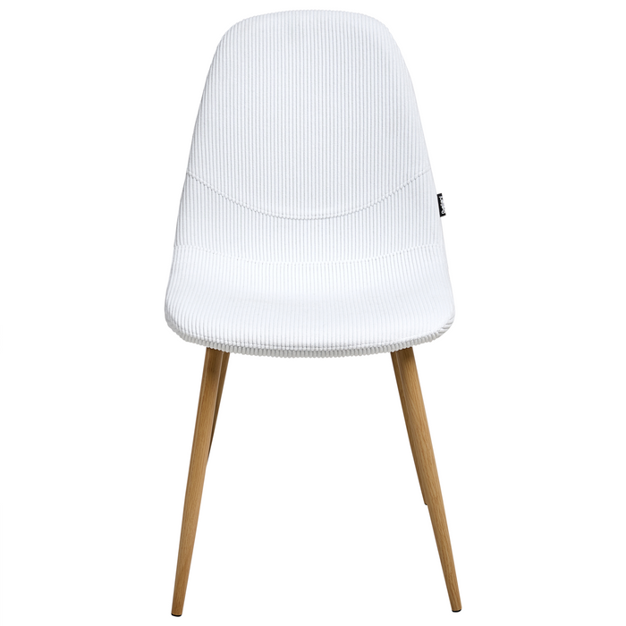 Beliani - HILDEN - Eetkamerstoel set van 2 - Wit - Corduroy
