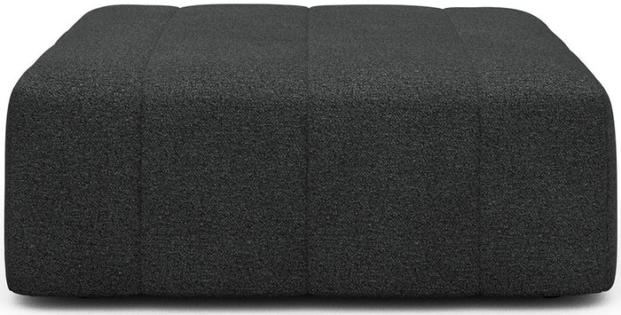 Kragelund Kornum Ottoman Houtskool Zwart Bouclé