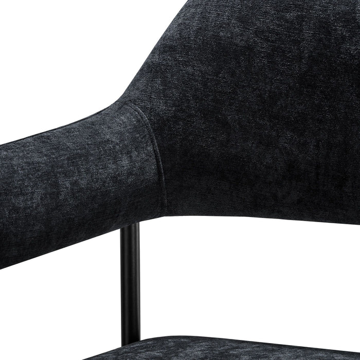 tectake® Eetkamerstoel Doé, gestoffeerd, stalen poten - Set van 6