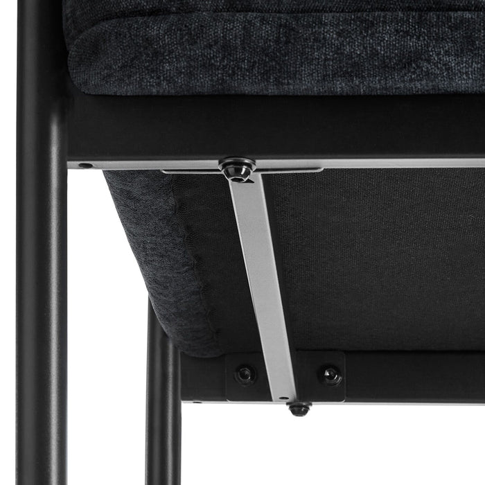 tectake® Eetkamerstoel Doé, gestoffeerd, stalen poten - Set van 6