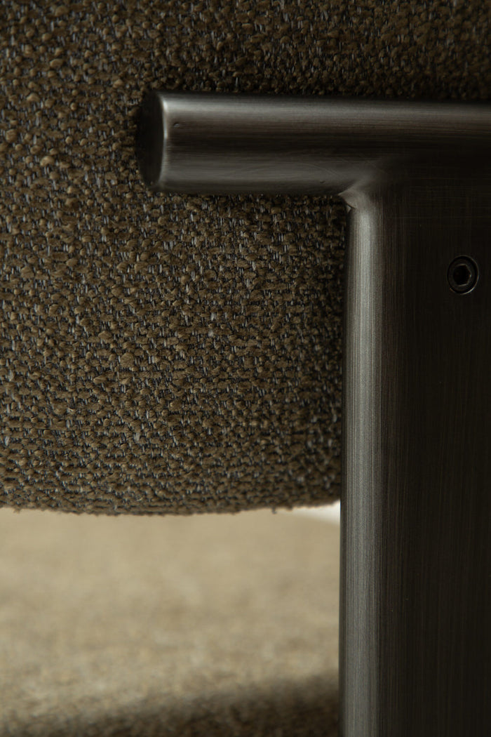 Dan-Form Duct Oljifgroen Bouclé Eetkamerstoel set van 2