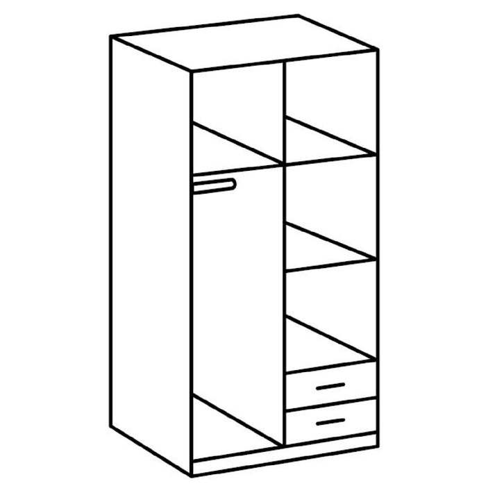 Kledingkast Toledo - Antraciet|Grijs|Zwart - Spaanplaat