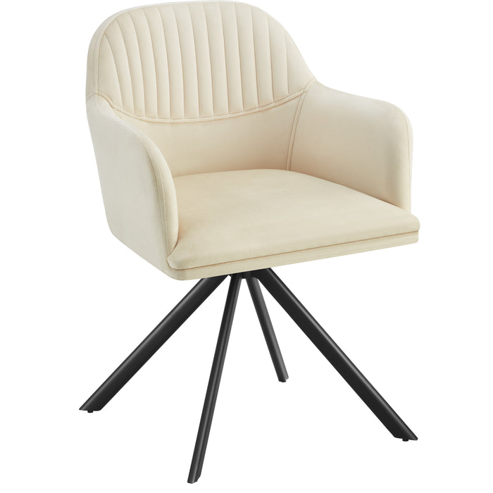 tectake® Lona fluwelen draaistoel met dikke vulling - Set van 6