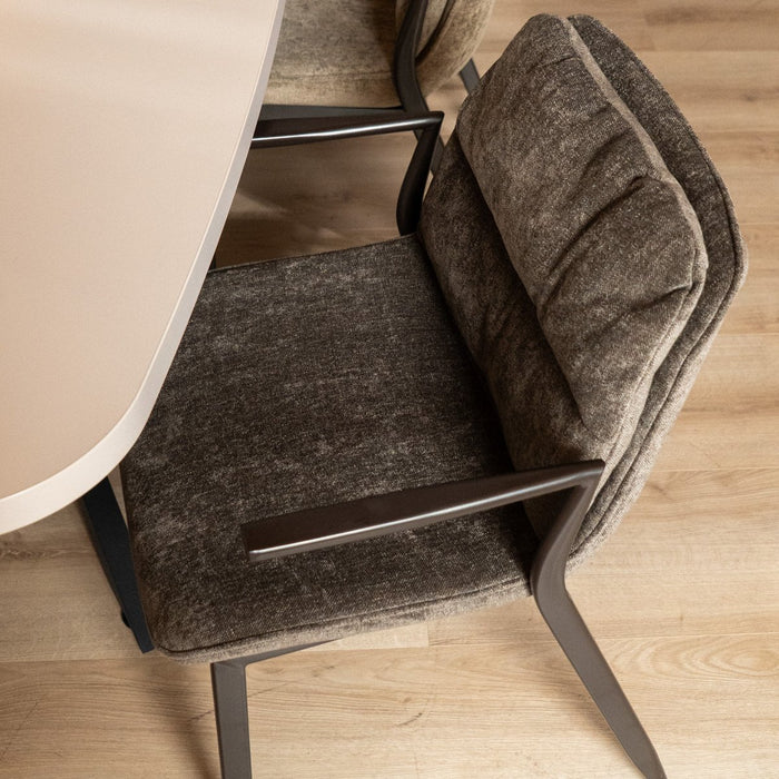 Bronx71 Velvet eetkamerstoel Trevi bruin