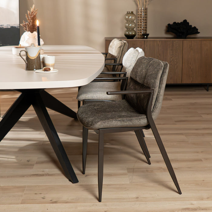 Bronx71 Velvet eetkamerstoel Trevi bruin