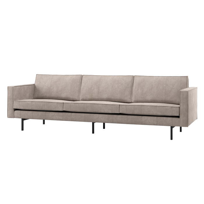 WOOOD Rodeo 3-Zits Bank - Ribstof - Donkerzand - 85x277x86