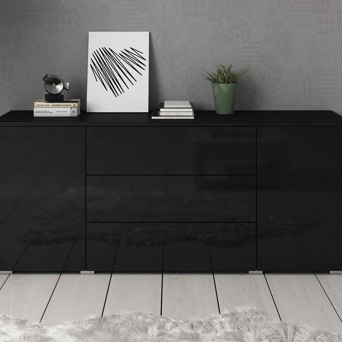 Meubella - Dressoir Pure - Zwart - 150 cm