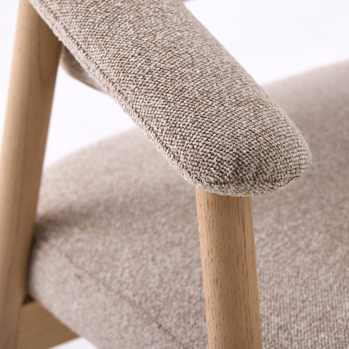 by fonQ Pucca Eetkamerstoel - Licht Eiken - Taupe