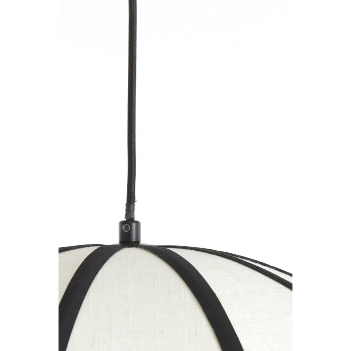 Light&living Hanglamp Ø45x32,5 cm SULINA linnen wit+zwart
