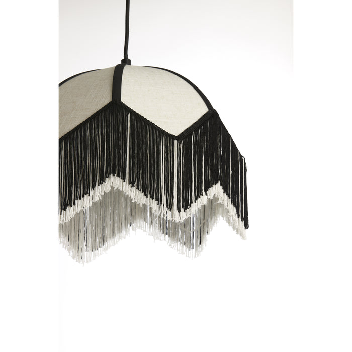Light & Living Light&living Hanglamp Ø35x28 cm SULINA linnen wit+zwart