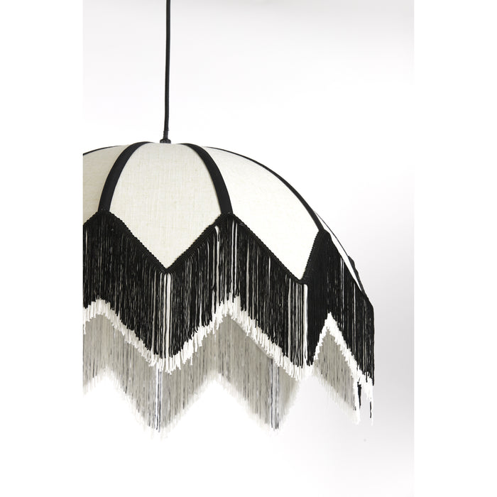 Light&living Hanglamp Ø55x36,5 cm SULINA linnen wit+zwart