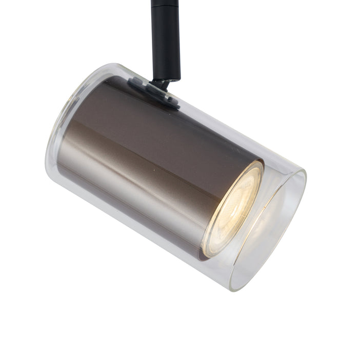 QAZQA Moderne spot donker brons met helder glas voor railsysteem