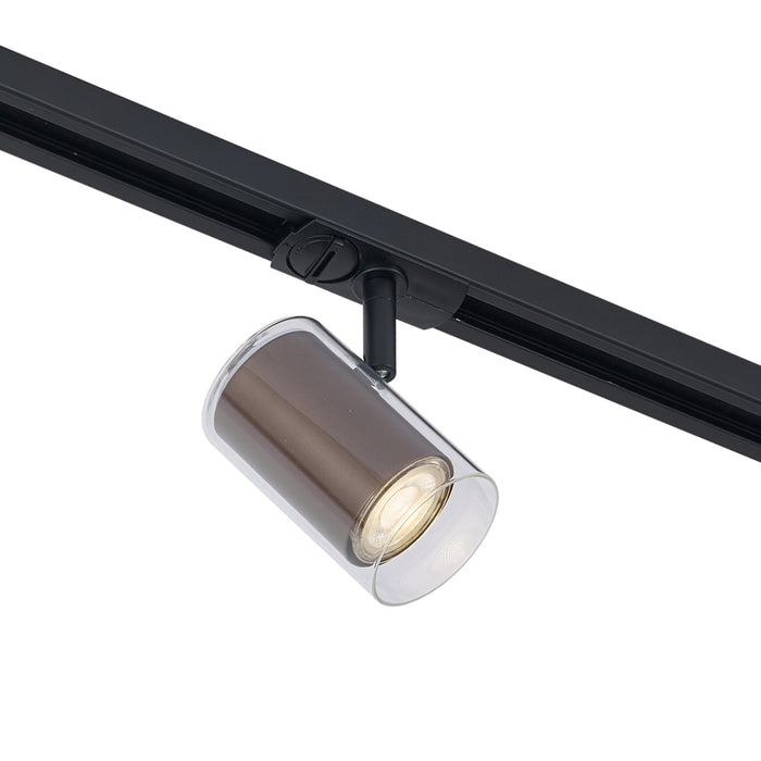 QAZQA Moderne spot donker brons met helder glas voor railsysteem