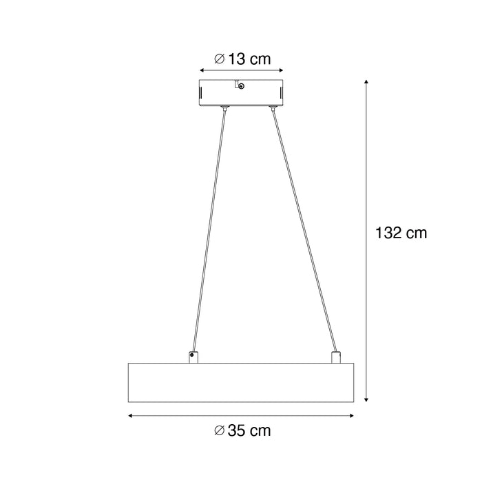 QAZQA Moderne hanglamp zwart 35cm 3-staps dimbaar - Organici