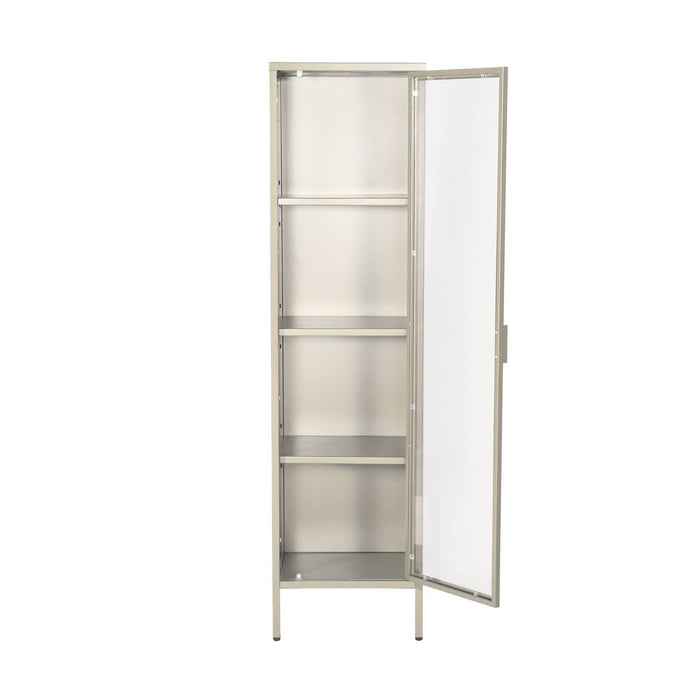 sweeek - Vitrinekast gehard glas en staal 1 deur 160cm