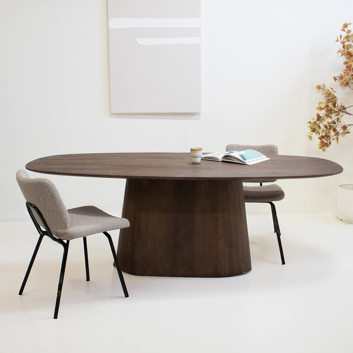 Giga Meubel - Eettafel Stijn Donkerbruin Deens Ovaal 180cm