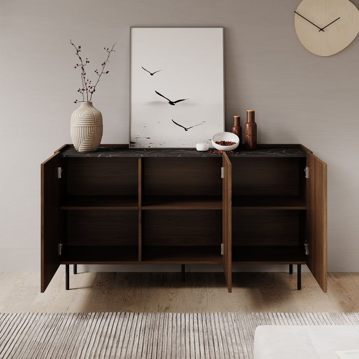 Meubella - Tahiti - Dressoir - Donker eiken - 144 cm