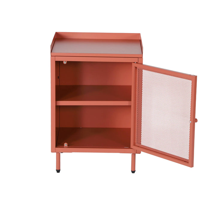 sweeek - Nachtkastjes met 1 deur, metaal, industrieel (set van 2)