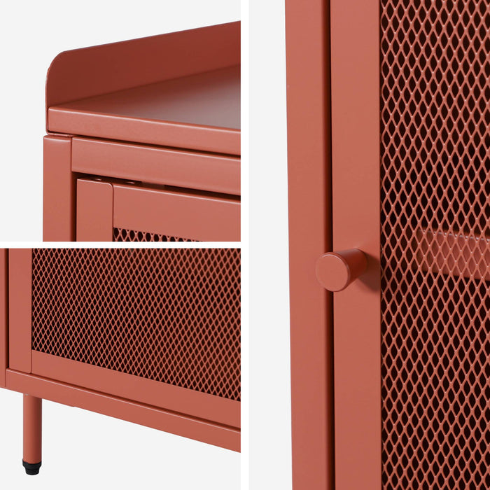 sweeek - Nachtkastjes met 1 deur, metaal, industrieel (set van 2)