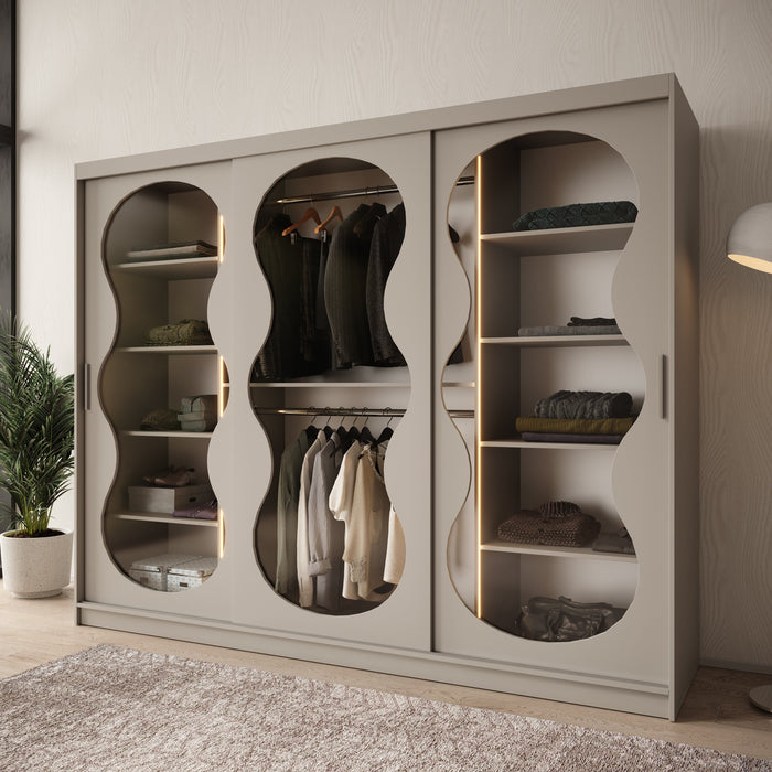 Meubella - Kledingkast Bunaro - Beige - 250 cm