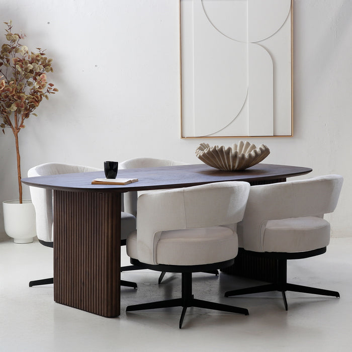 Giga Meubel - Eettafel Juro Donkerbruin Deens Ovaal 200cm