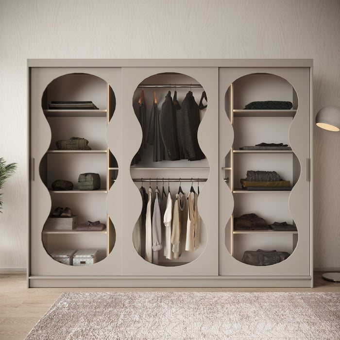 Meubella - Kledingkast Bunaro - Beige - 250 cm