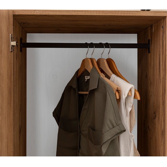 Giga Meubel - Kledingkast Naturel Hout - 64x52x225cm - Dynamic C