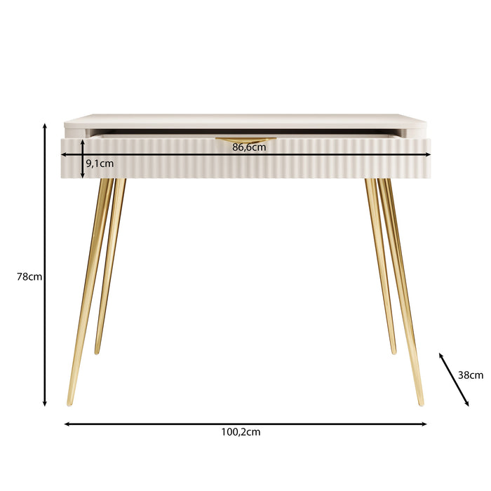 Meubella - Lima - Kaptafel - Wit - 100x38 cm