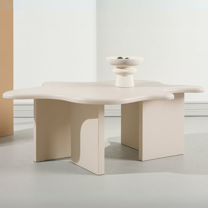 Fjôrd - Salontafel Beige - 116x76x40cm - Flower