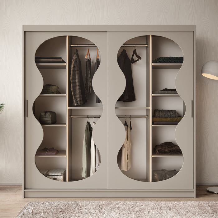 Meubella - Kledingkast Bunaro - Beige - 200 cm