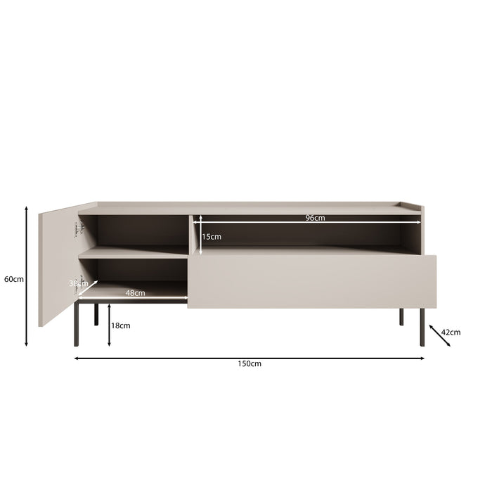 Meubella - Capri - TV-Meubel - Eiken - 150 cm