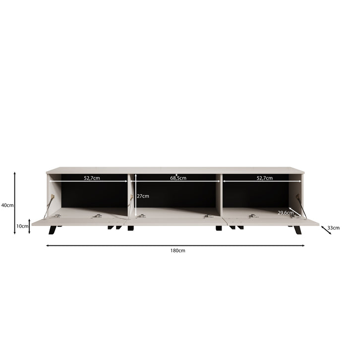 Meubella - Hydra - TV-Meubel - Zwart - 180 cm
