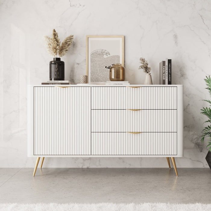 Meubella - Lima - Dressoir - Wit - 138 cm