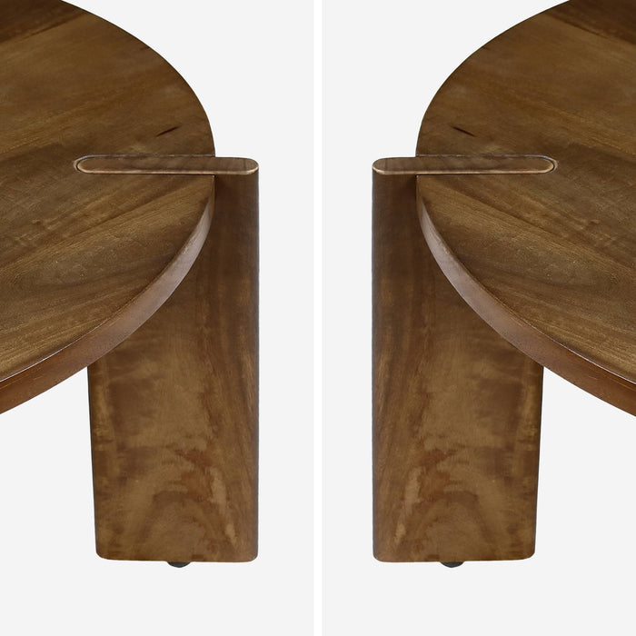 sweeek - Ronde salontafel in massief hout 80cm