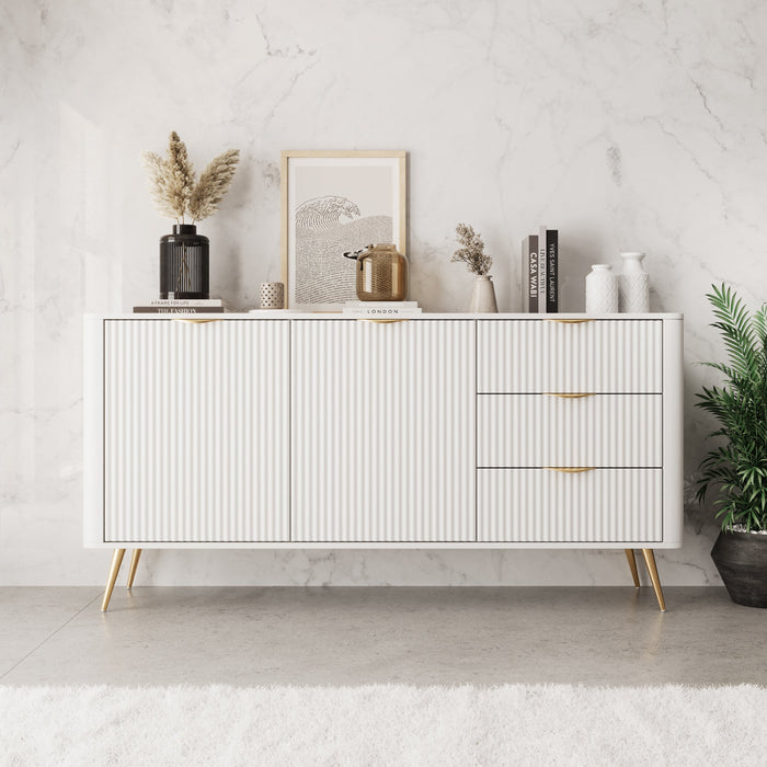 Meubella - Lima - Dressoir - Wit - 163 cm