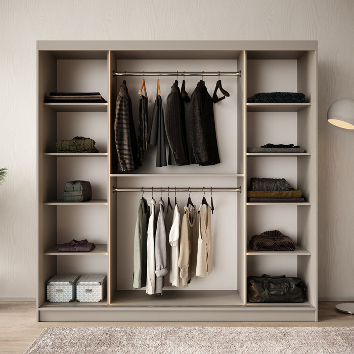 Meubella - Kledingkast Bravanti - Beige - 200 cm