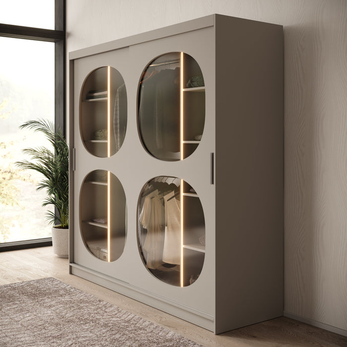 Meubella - Kledingkast Bravanti - Beige - 200 cm