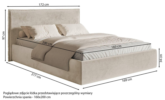 NADUVI Collection Bedframe Esmay velvet met opbergruimte 160 x 200 cm