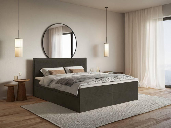 NADUVI Collection Boxspring Esmay velvet met opbergruimte en topper